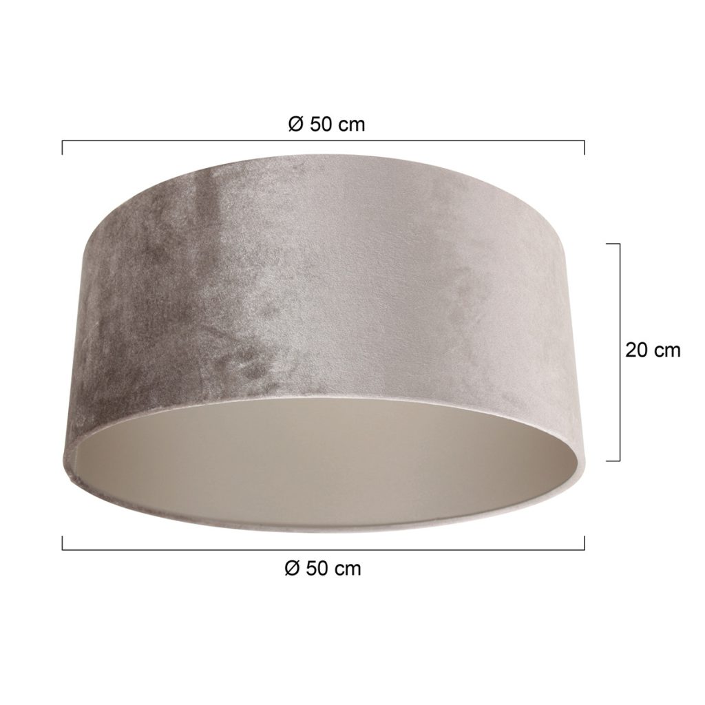 Moderne zilveren velours lampenkap Steinhauer  - Ø 50 cm - Afbeelding 6