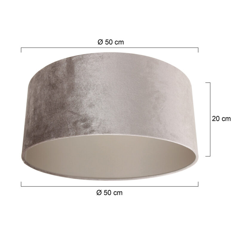 Moderne zilveren velours lampenkap Steinhauer  - Ø 50 cm - Afbeelding 6