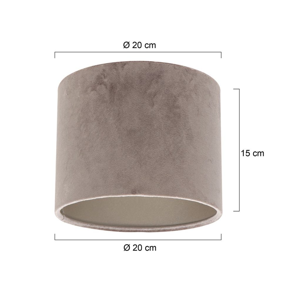 Moderne zilveren velours lampenkap Steinhauer  - Ø 20 cm - Afbeelding 6