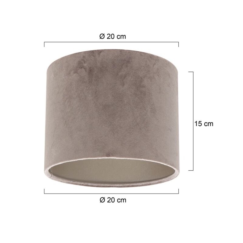 Moderne zilveren velours lampenkap Steinhauer  - Ø 20 cm - Afbeelding 6