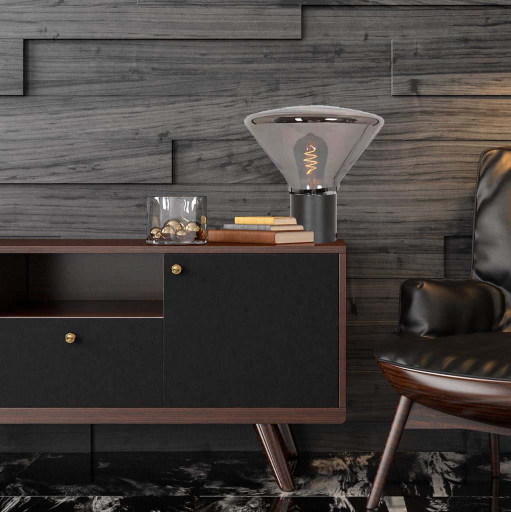 Moderne zwarte metalen tafellamp Steinhauer Ambiance - Afbeelding 3
