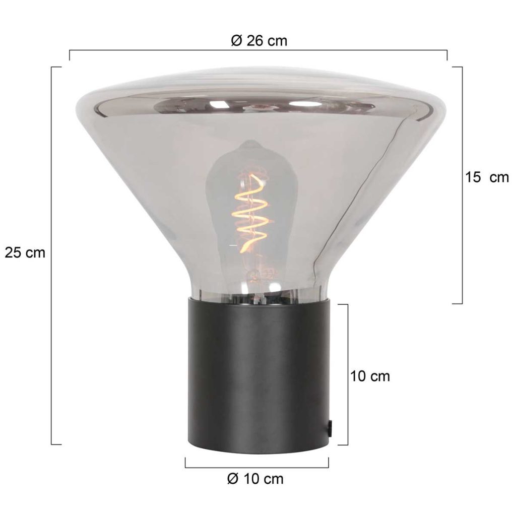 Moderne zwarte metalen tafellamp Steinhauer Ambiance - Afbeelding 7