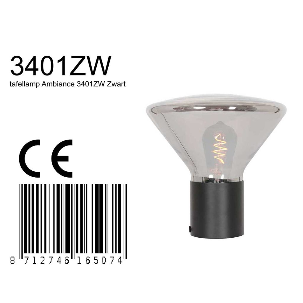 Moderne zwarte metalen tafellamp Steinhauer Ambiance - Afbeelding 8