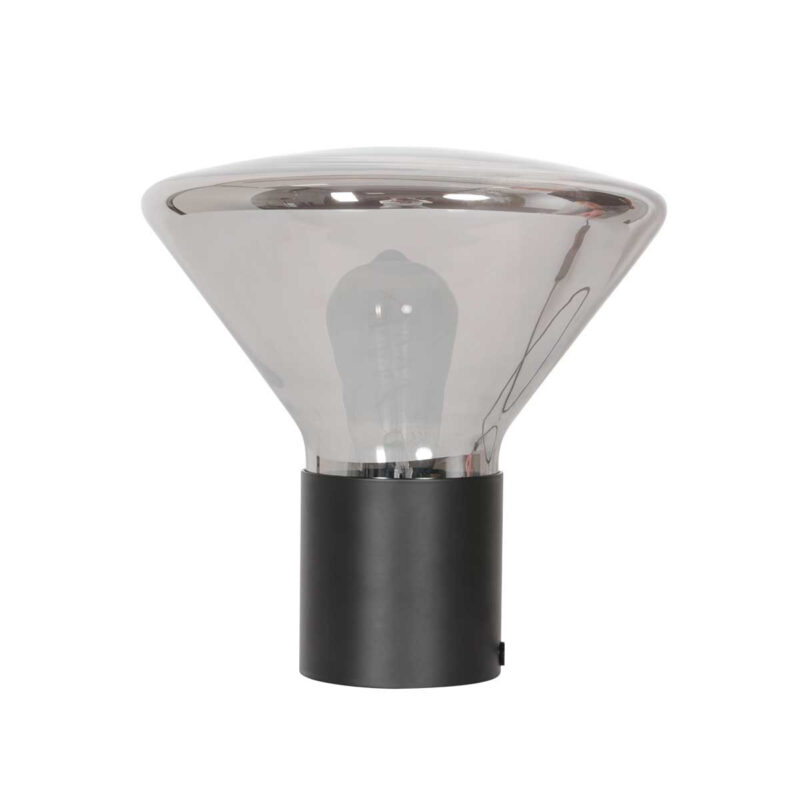 steinhauer-tafellamp-ambiance-zwart-glasmetaalsmokeglas-ø26cm-e27-3401zw-1