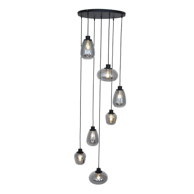 steinhauer-hanglamp-reflexion-zwart-glasmetaal-ø50cm-e27-2679zw-1