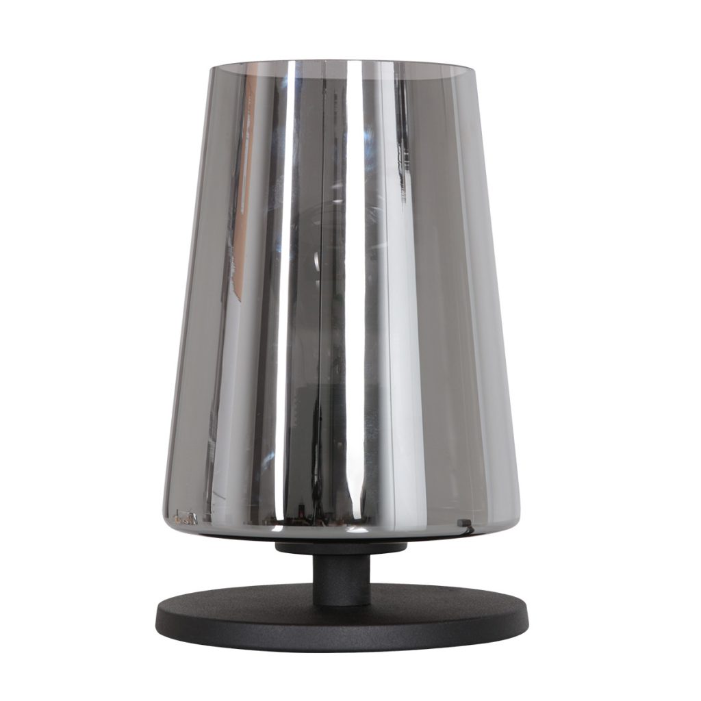 Conische zwarte tafellamp rookglas Steinhauer Ancilla - Afbeelding 2