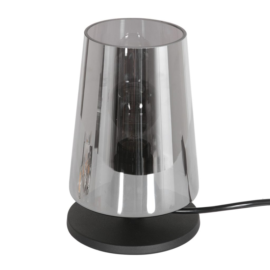 Conische zwarte tafellamp rookglas Steinhauer Ancilla - Afbeelding 11