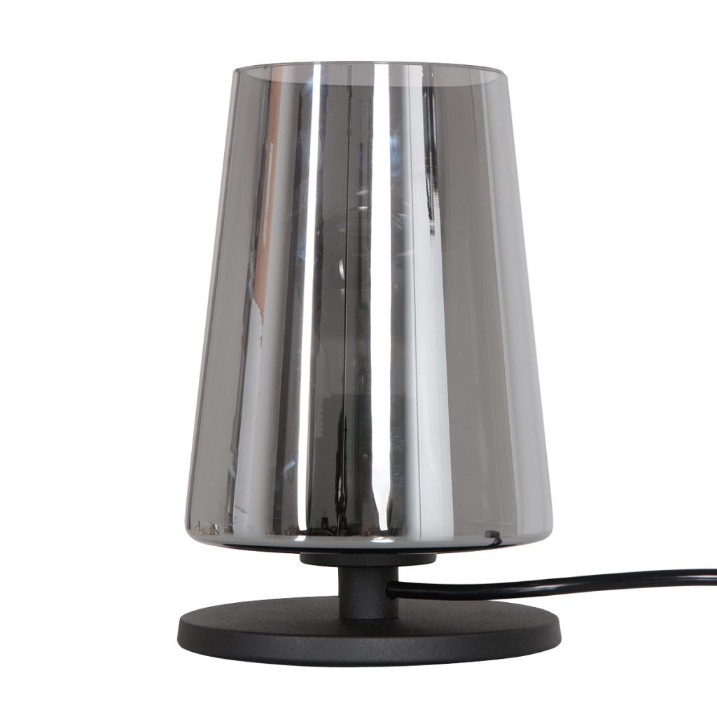 Conische zwarte tafellamp rookglas Steinhauer Ancilla - Afbeelding 12