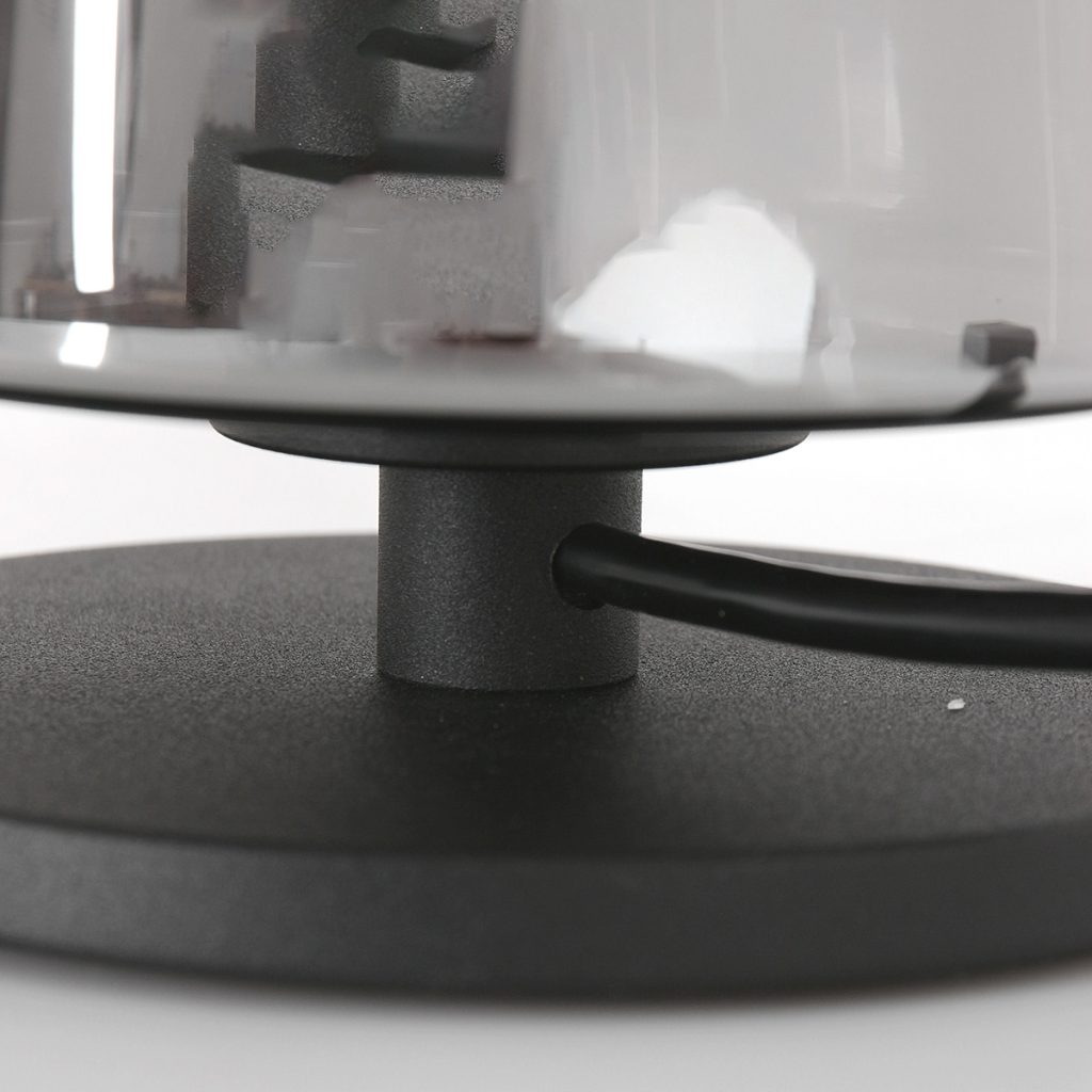 Conische zwarte tafellamp rookglas Steinhauer Ancilla - Afbeelding 4