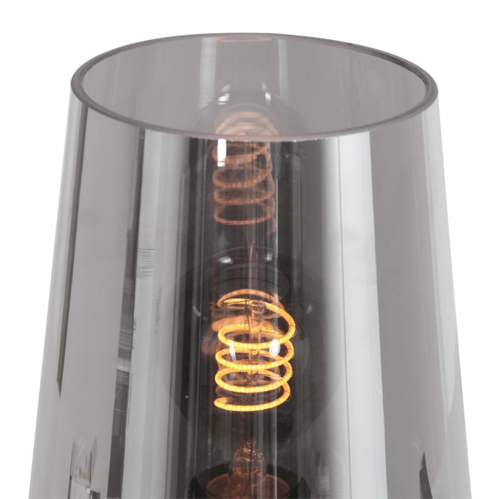 Conische zwarte tafellamp rookglas Steinhauer Ancilla - Afbeelding 5