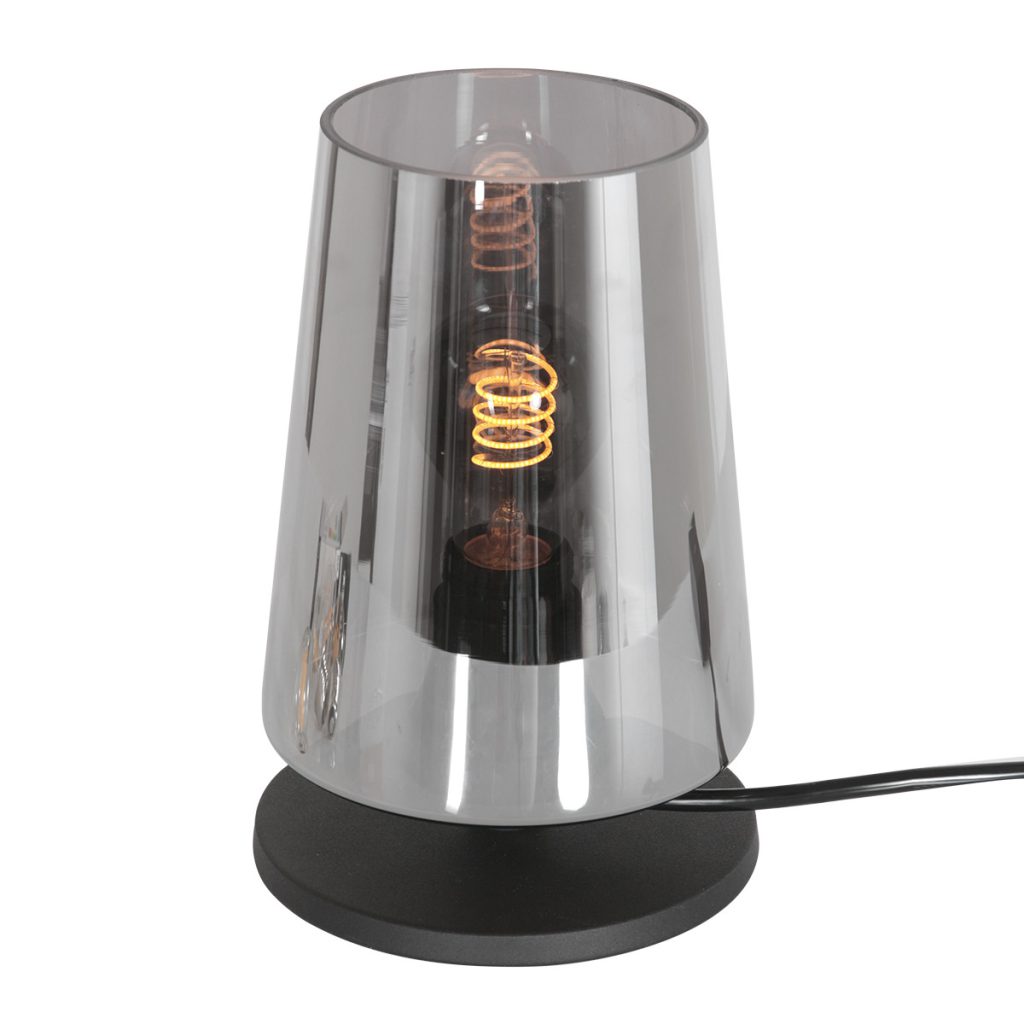 Conische zwarte tafellamp rookglas Steinhauer Ancilla - Afbeelding 10