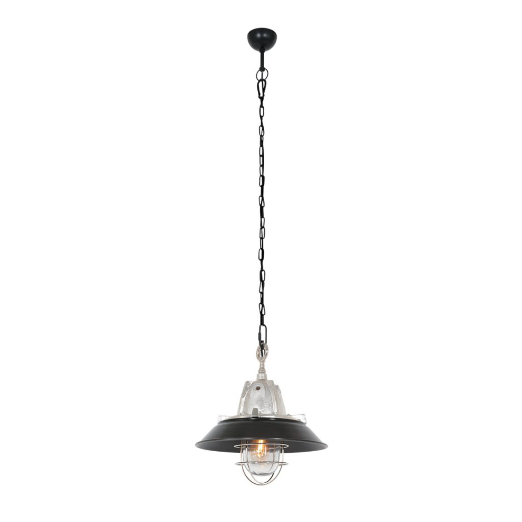 Retro aluminium stalen glazen hanglamp Steinhauer Tuk - Afbeelding 2