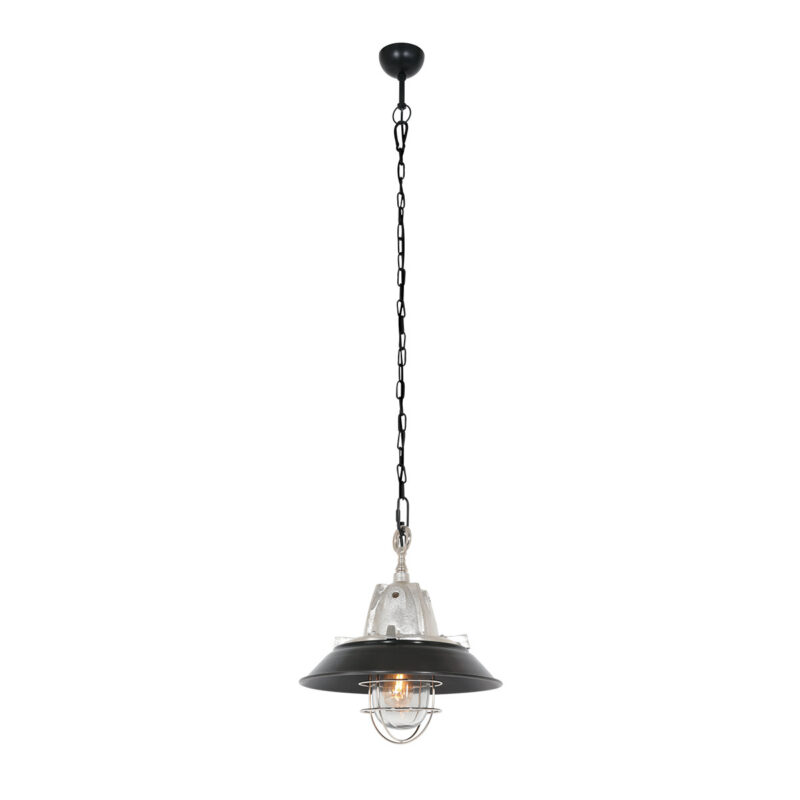 Retro aluminium stalen glazen hanglamp Steinhauer Tuk - Afbeelding 2