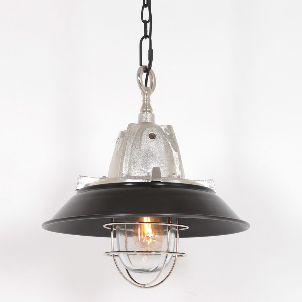 Retro aluminium stalen glazen hanglamp Steinhauer Tuk - Afbeelding 11