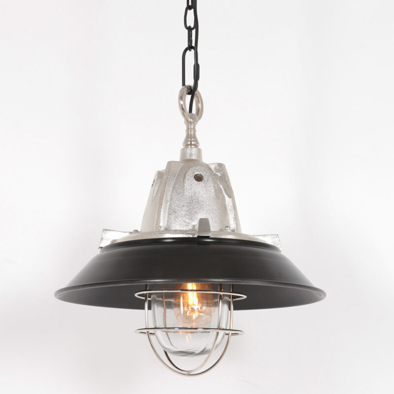 Retro aluminium stalen glazen hanglamp Steinhauer Tuk - Afbeelding 11