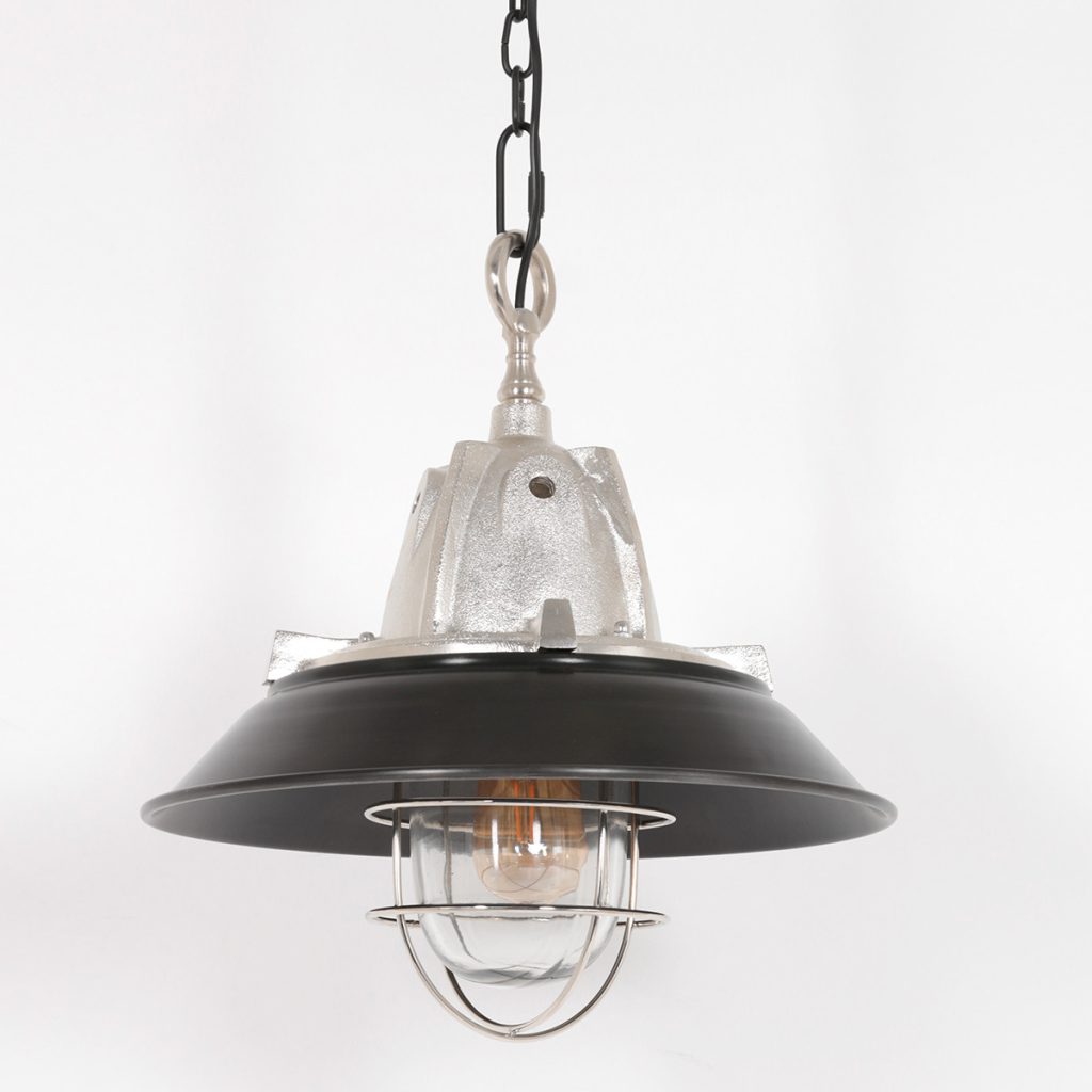 Retro aluminium stalen glazen hanglamp Steinhauer Tuk - Afbeelding 12