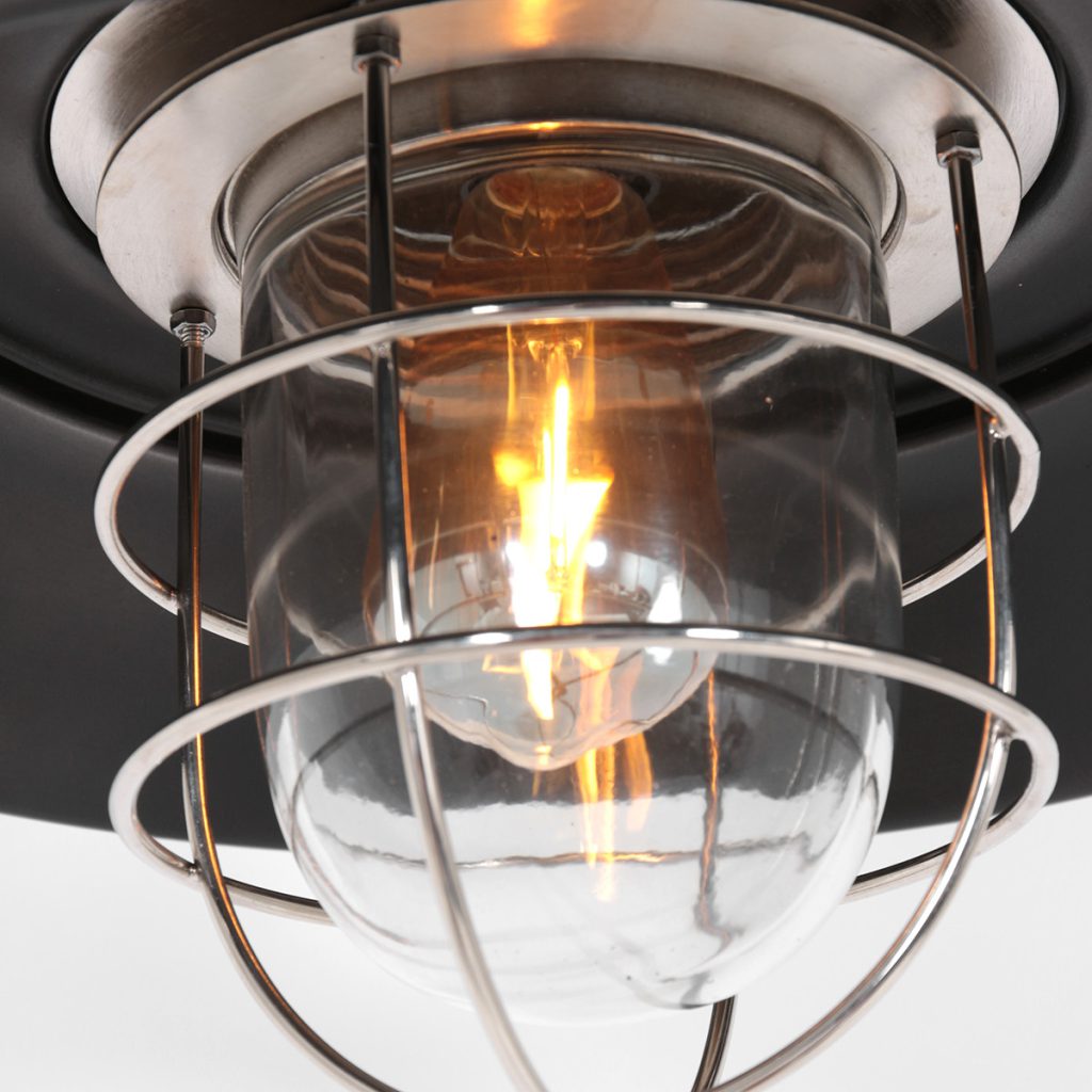 Retro aluminium stalen glazen hanglamp Steinhauer Tuk - Afbeelding 6