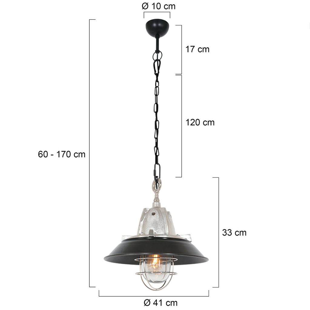 Retro aluminium stalen glazen hanglamp Steinhauer Tuk - Afbeelding 7