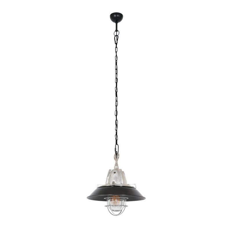 Retro aluminium stalen glazen hanglamp Steinhauer Tuk - Afbeelding 10