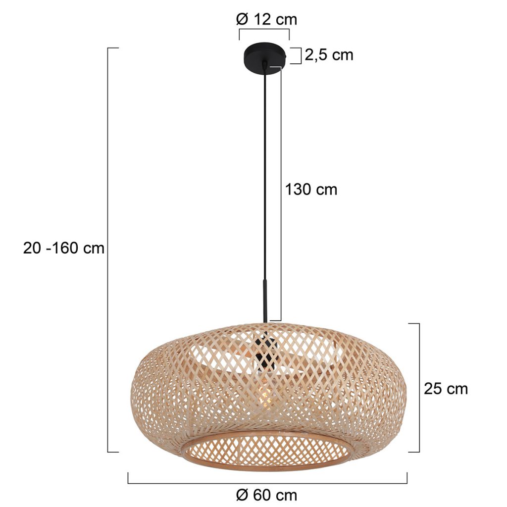 Rotan hanglamp met ovale kap Anne Lighting Maze - Afbeelding 4