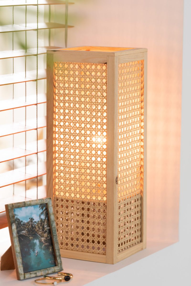Rustieke beige houten tafellamp Jolipa Ralfy - Afbeelding 3