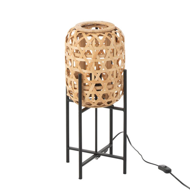 Rustieke beige met zwarte tafellamp Jolipa Mojo - Afbeelding 2