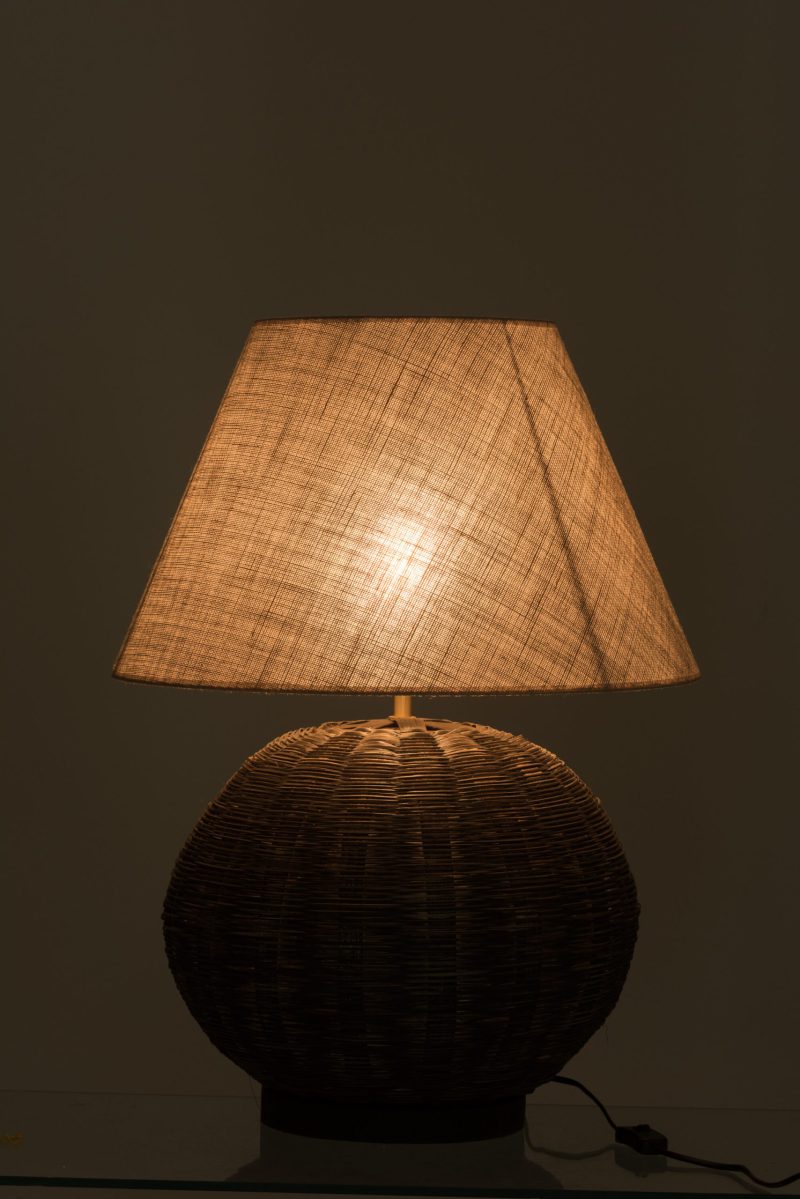 Rustieke beige met zwarte tafellamp Jolipa Ozzy - Afbeelding 4