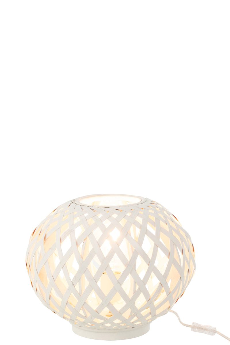 Rustieke bolvormige witte tafellamp Jolipa Rosa - Afbeelding 3