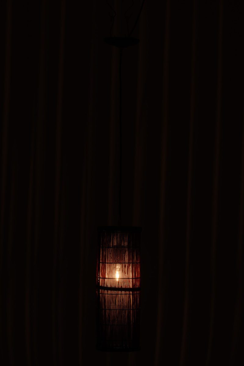 Rustieke bruine hanglamp koker Jolipa Cylinder - Afbeelding 4