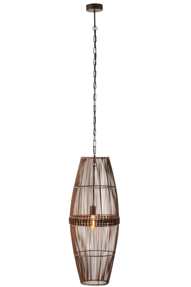 Rustieke bruine houten hanglamp Jolipa Ona - Afbeelding 3