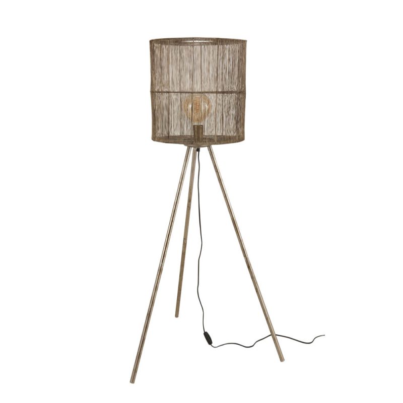 Rustieke bruine tafellamp driepoot Jolipa Antique - Afbeelding 2