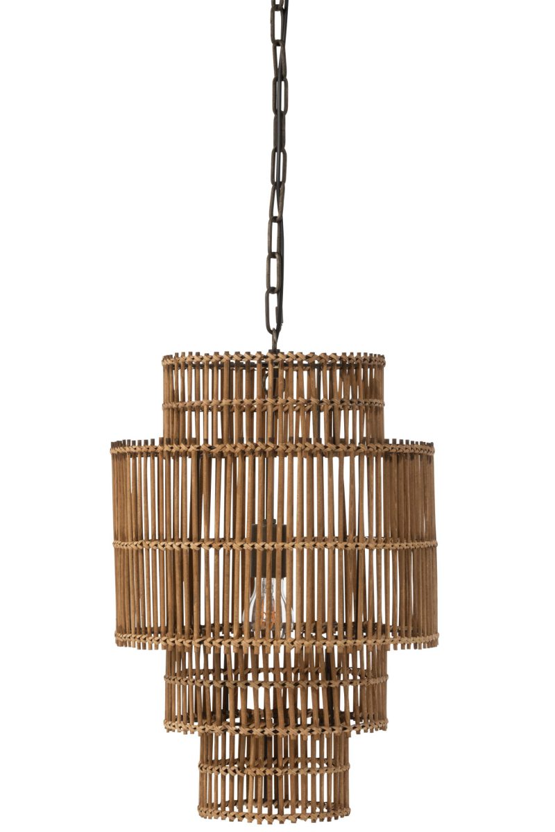 Rustieke houten beige hanglamp tapvormig Jolipa Max - Afbeelding 5