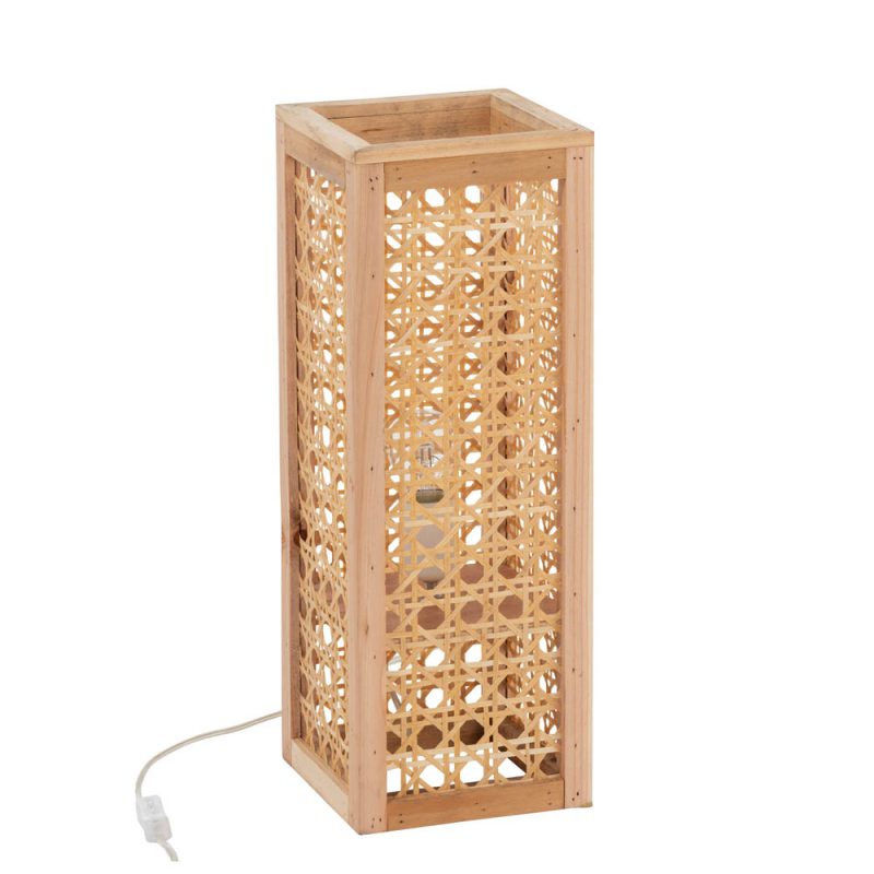 Rustieke houten beige tafellamp Jolipa Ralfy - Afbeelding 2