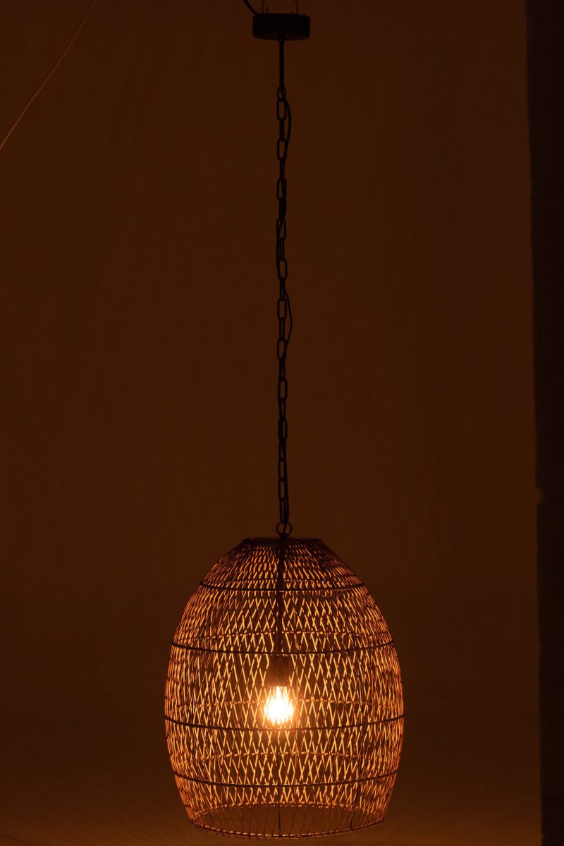 Rustieke houten bruine hanglamp Jolipa Brady - Afbeelding 4