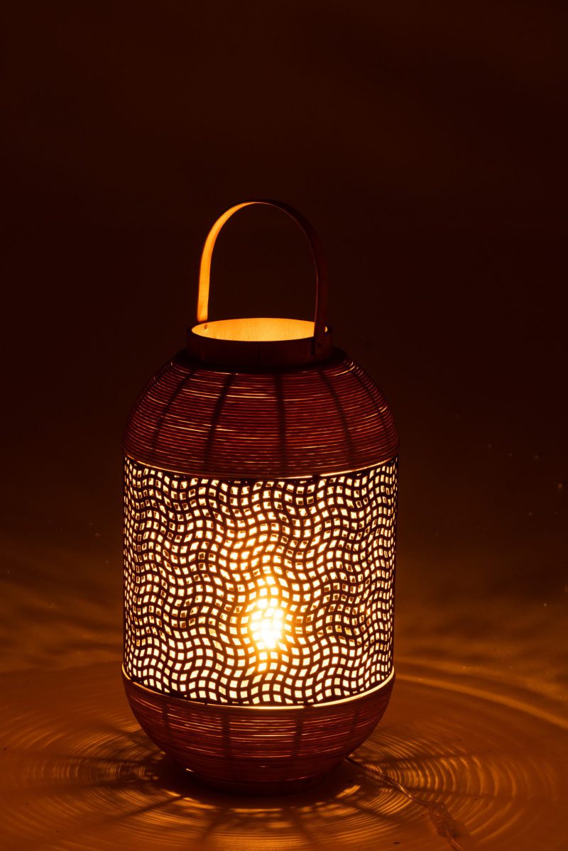 Rustieke houten tafellamp lantaarn Jolipa Spirit - Afbeelding 4