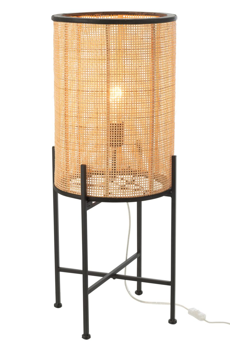 Rustieke houten tafellamp met zwart Jolipa Stormy - Afbeelding 3