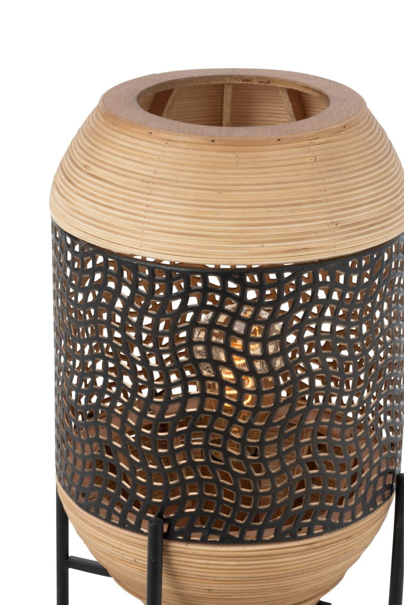 Rustieke houten tafellamp metalen frame Jolipa Spirit - Afbeelding 6