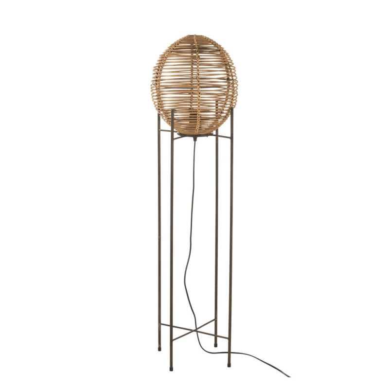 Rustieke houten vloerlamp met zwart Jolipa Callie - Afbeelding 2