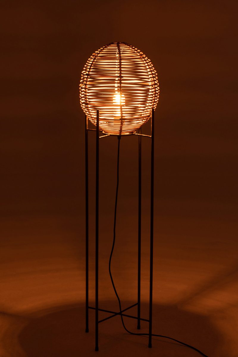 Rustieke houten vloerlamp met zwart Jolipa Callie - Afbeelding 5