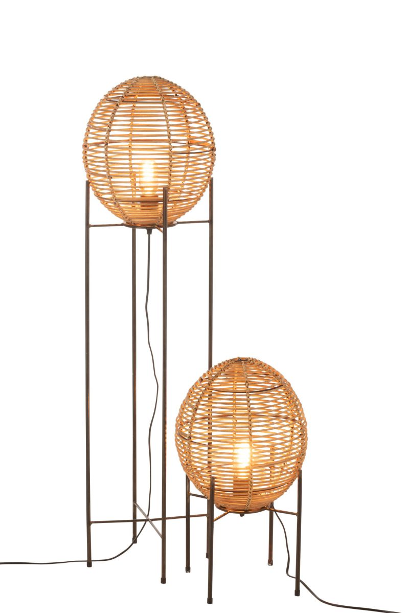 Rustieke houten vloerlamp met zwart Jolipa Callie - Afbeelding 7