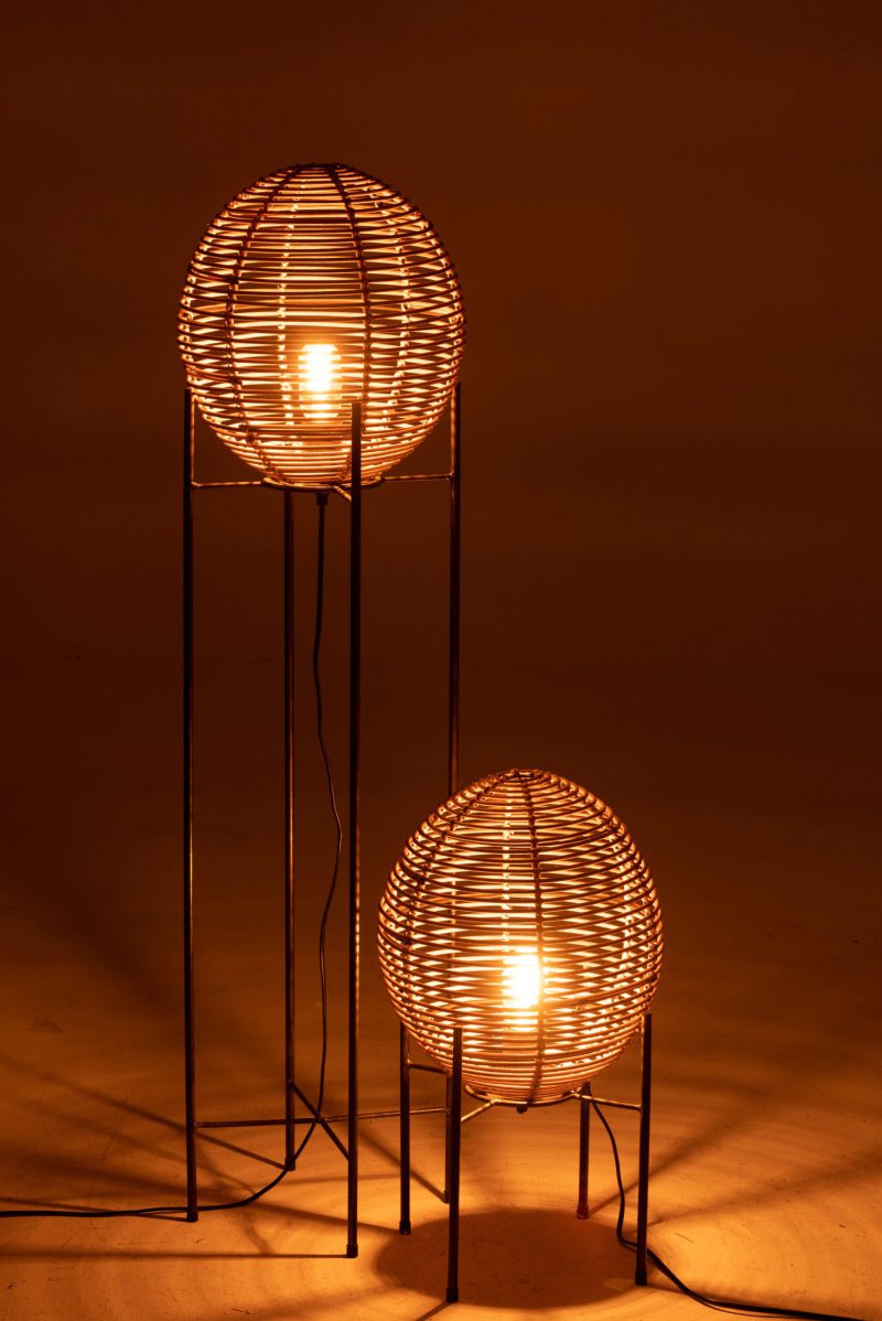 Rustieke houten vloerlamp met zwart Jolipa Callie - Afbeelding 8