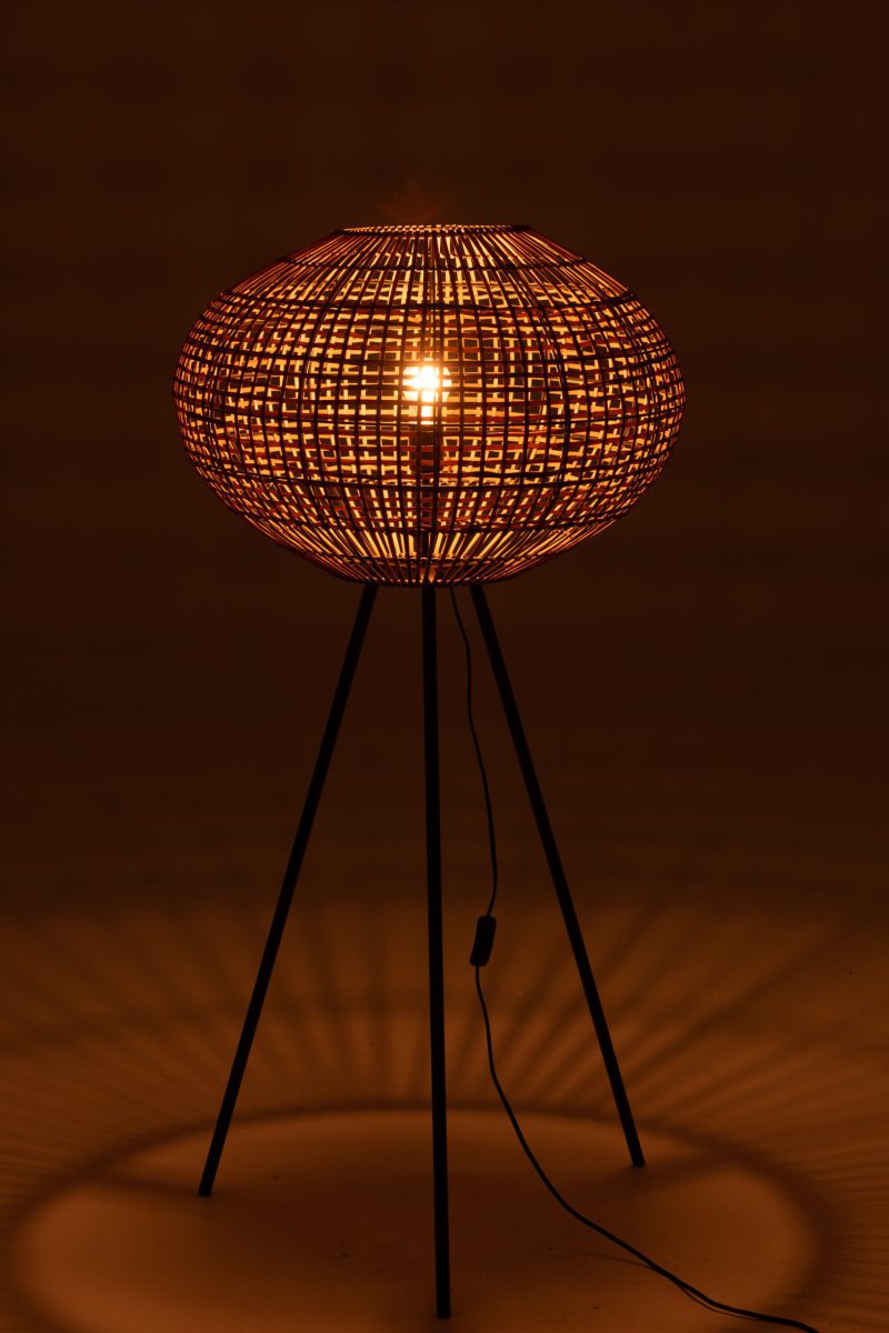 Rustieke houten vloerlamp met zwart Jolipa Jacky - Afbeelding 4