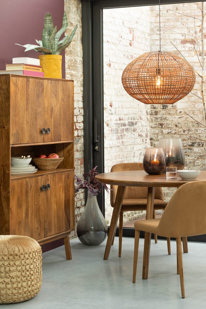Rustieke ovale houten hanglamp Jolipa Sarah - Afbeelding 3