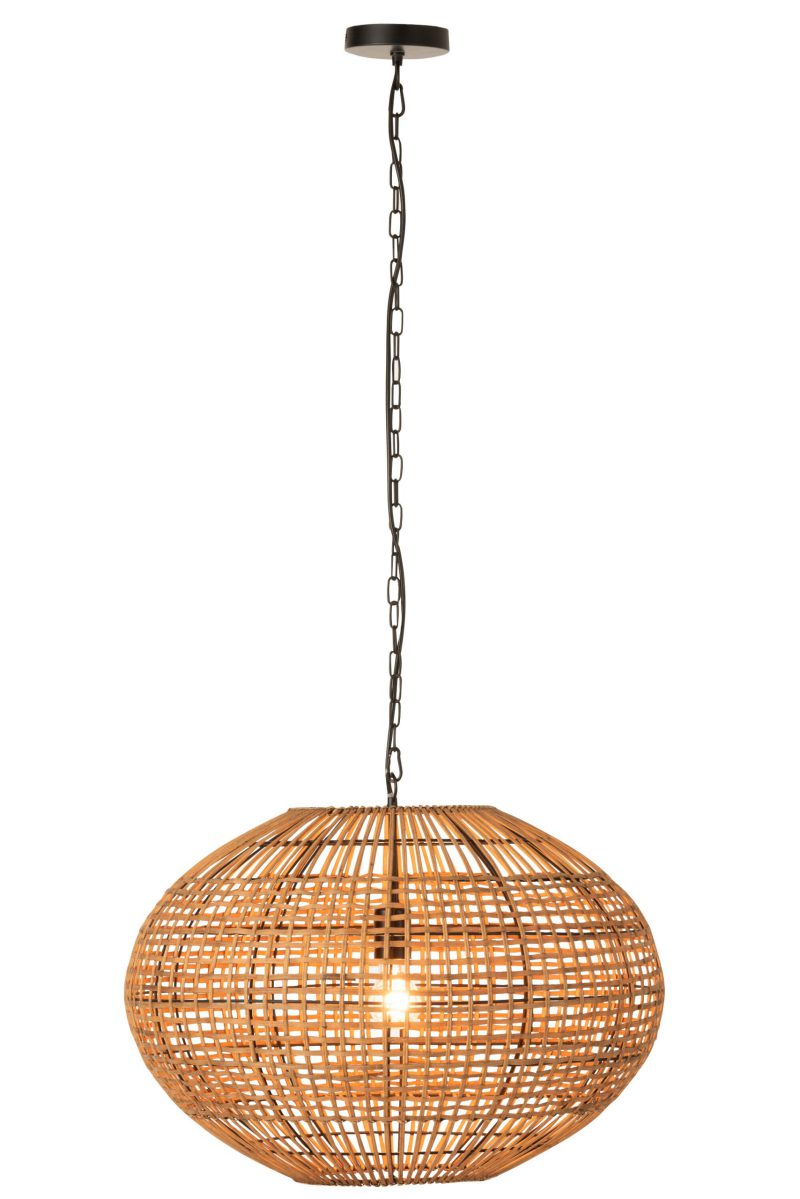 Rustieke ovale houten hanglamp Jolipa Sarah - Afbeelding 4