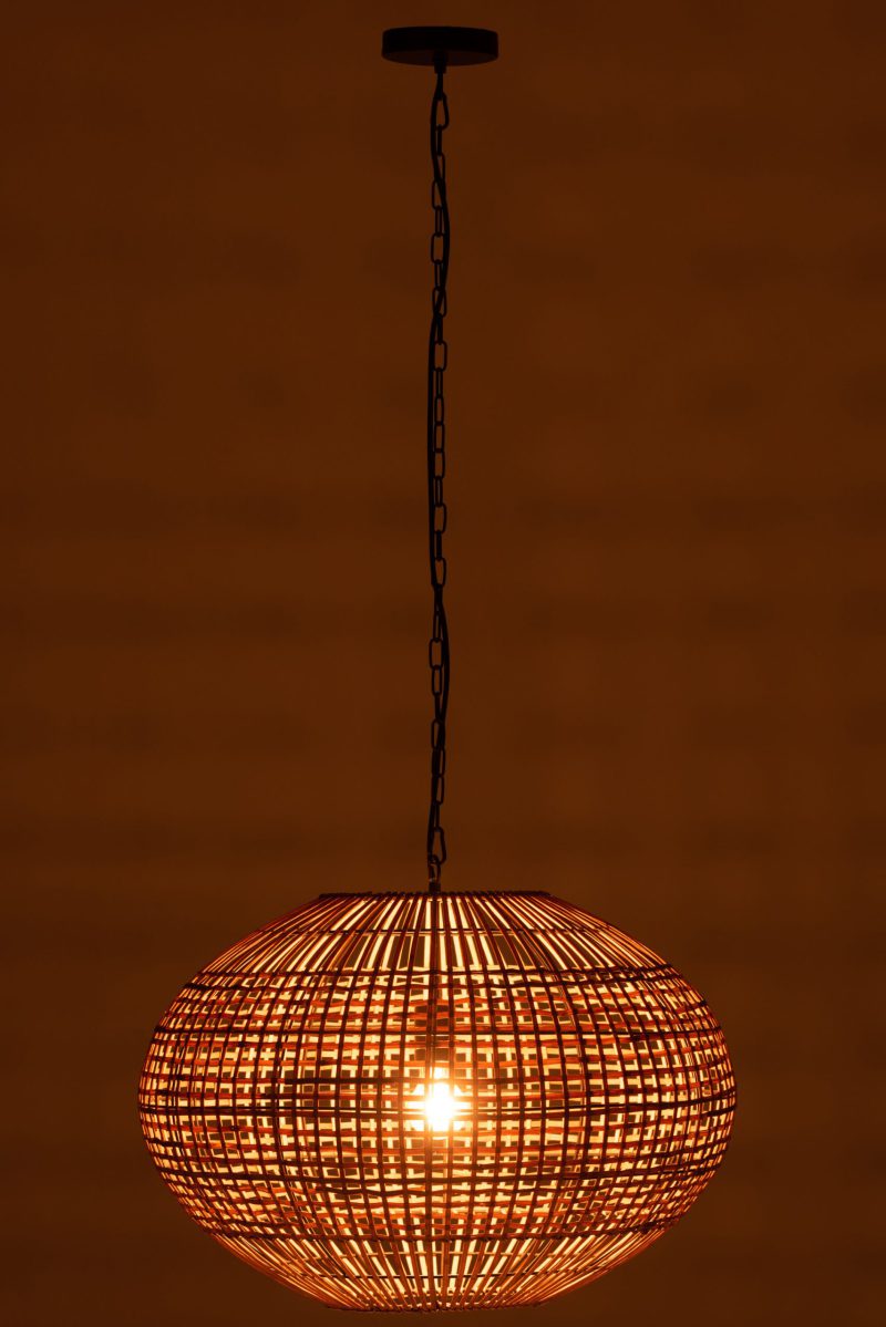 Rustieke ovale houten hanglamp Jolipa Sarah - Afbeelding 5