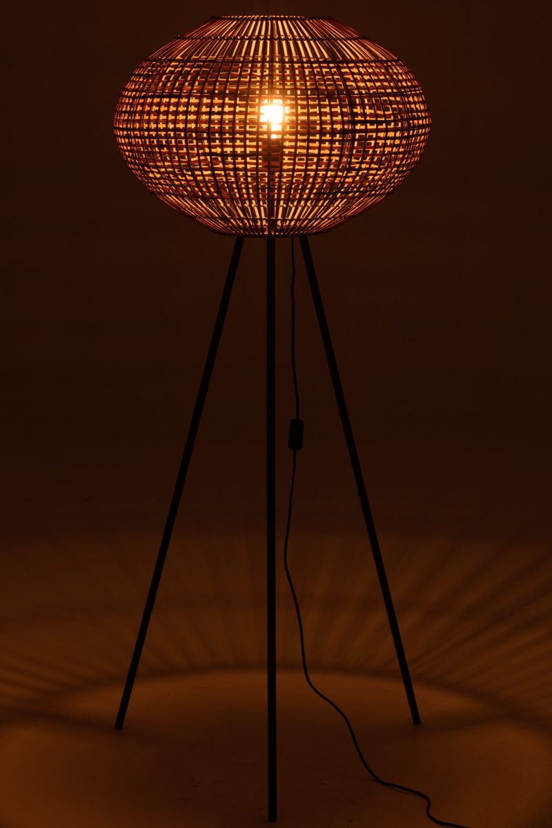 Rustieke ovale houten vloerlamp Jolipa Jacky - Afbeelding 4