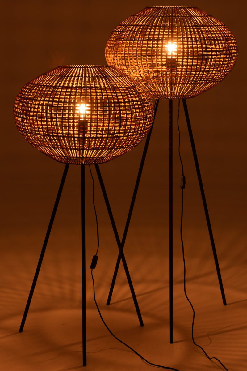 Rustieke ovale houten vloerlamp Jolipa Jacky - Afbeelding 7
