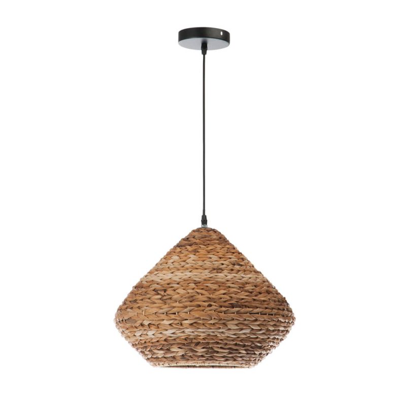 Rustieke rieten beige hanglamp Jolipa Bob - Afbeelding 2