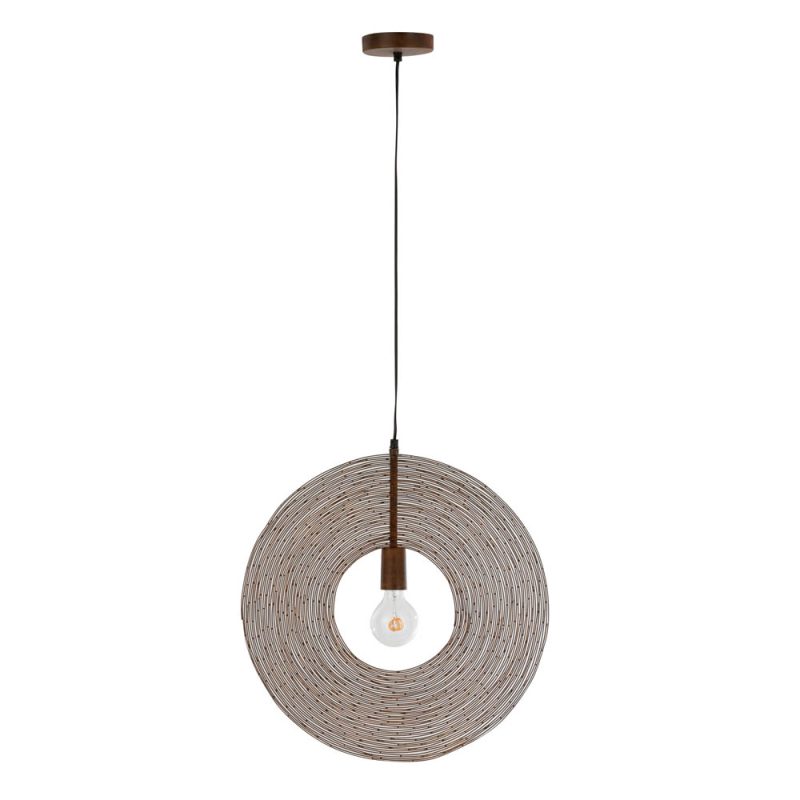 Rustieke ronde bruine hanglamp Jolipa Gigi - Afbeelding 2