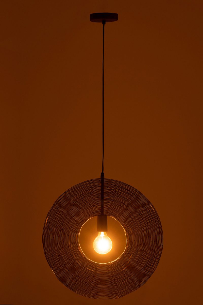 Rustieke ronde bruine hanglamp Jolipa Gigi - Afbeelding 5